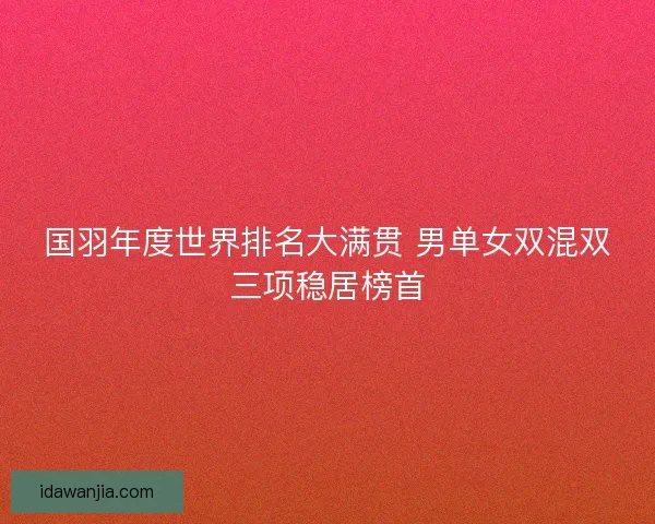 国羽年度世界排名大满贯 男单女双混双三项稳居榜首