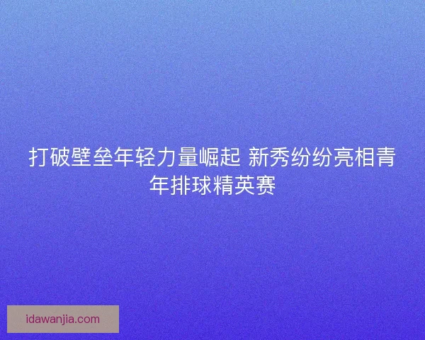 打破壁垒年轻力量崛起 新秀纷纷亮相青年排球精英赛